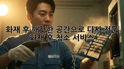 화재 후, 깨끗한 공간으로 다시! 전문 화재 후 청소 서비스