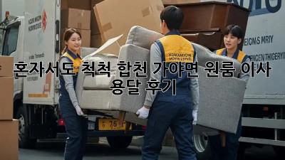 혼자서도 척척! 합천 가야면 원룸 이사 용달 후기